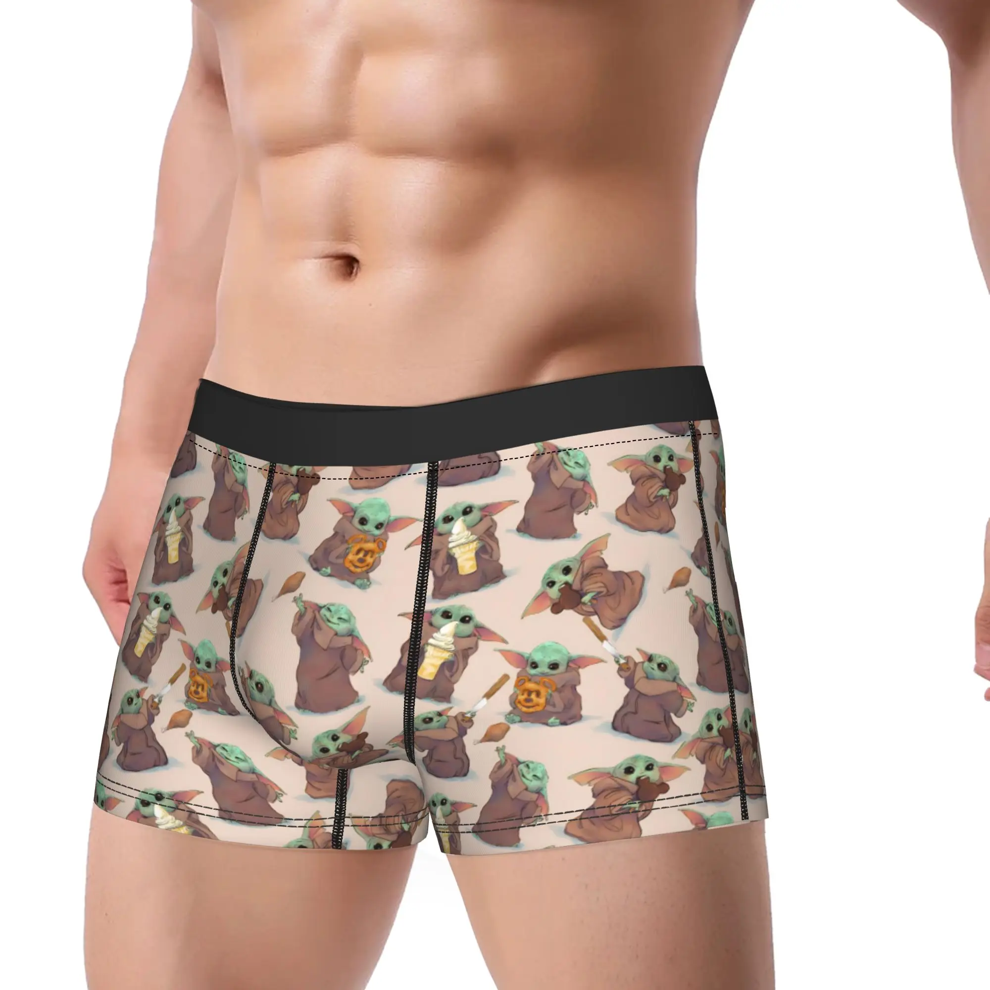 cuecas-boxer-masculinas-shorts-calcinhas-grogu-baby-yoda-mandalorian-roupa-intima-respiravel-starwars-sexy-m-xxl