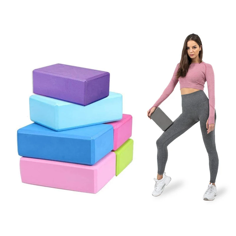 Yoga Bolster Pillow Cushion Stretching Body Shaping Yoga Blocks EVA Gym Blocks Foam Brick Training Exercise Fitness Set Tool