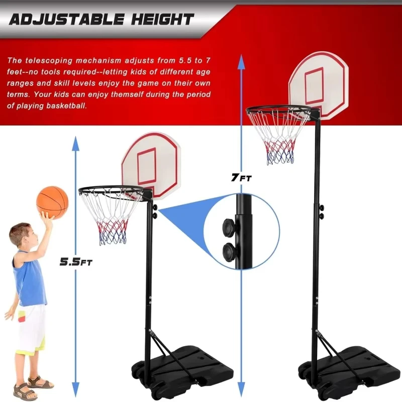 2026 Kids Portable Height Adjustable 28 Inch Backboard Basketball Goals Indoor Outdoor Hoop Standpromote sales