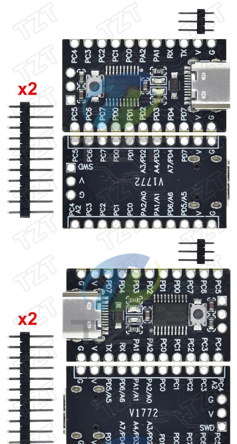 GREATZT CH32V003 P Lamanytka Rozwojowa Minimalna Płyta Parquena RISC-V Open Source TYPE-C Port USB CH32V003F4P6 – Detail 4