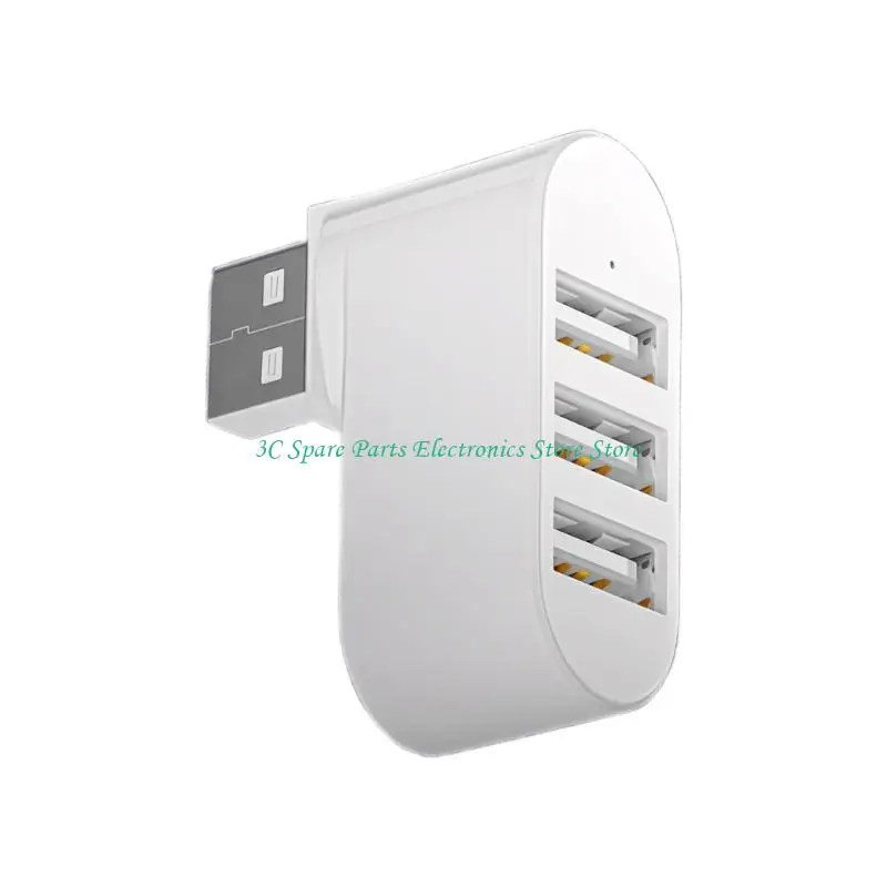 SZ 3 In 1 USB2.0 Hub 180 Degree Rotatable Port USB Splitter Hub Power Adapter Multiple Expander USB2.0 Hub For PC