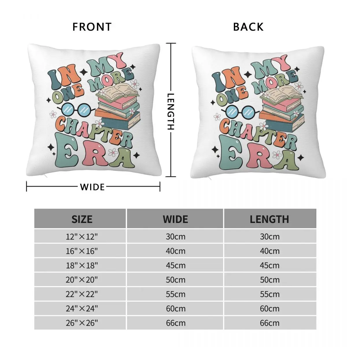 In My One More Chapter Era Bookworm Reader Pillowcase Cushion Comfort Throw Pillow Sofa Cushions Used for Home Living Room