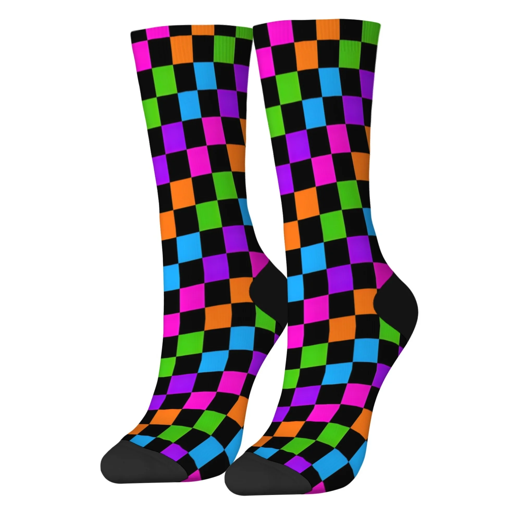 

Colorful Checkered Retro Fashion Men's Socks Crazy Street Hip-Hop Funny Socks Breathable Non-Slip Outdoor Casual Sports Socks