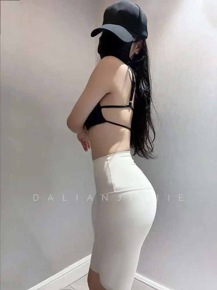 WOMENGAGA Super Small Mini Canotte Canotte Donna Tinta unita Sport attillati Alta resistenza Hot Sexy Autunno Nozioni di base Top Coreano 4WQG