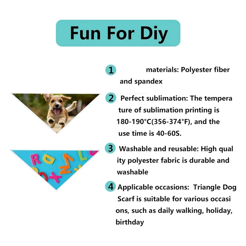 36 PCS Sublimation Blank Dog Bandana,DIY Holiday Dog Scarf, Sublimation Triangle Bib Handkerchief Dog Tags Blanks Bulk