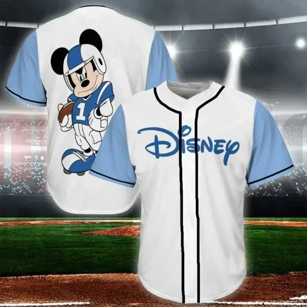 Summer Disney Mickey Mouse Kids Baseball Jersey Pattern TShirt 3D Print Breathable Casual Disney Mickey Fashion Loose T-shirt