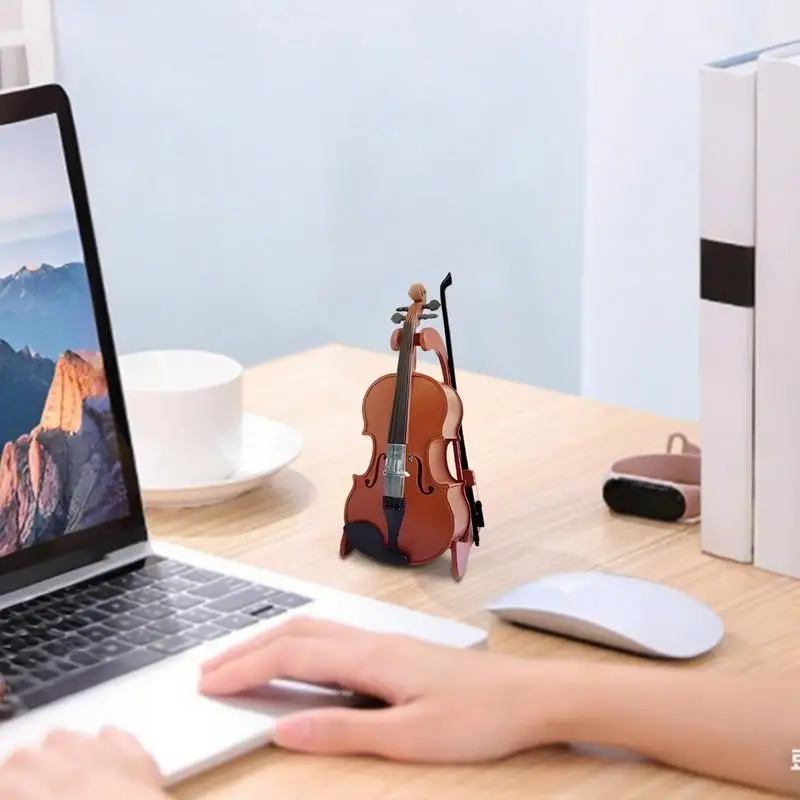 Mini violon, décoration de maison, Instrument de musique, jouet réaliste, modèle de décoration de bureau pour bureau, chevet, bibliothèque, affichage