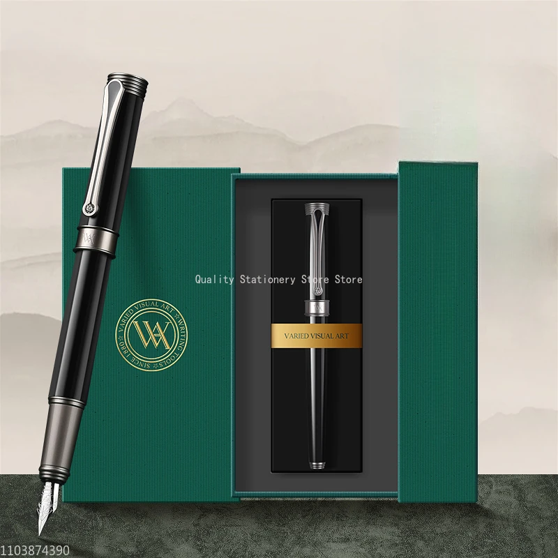 VVA Metal Fountain Pen Schmidt Fine F 0.5mm Nib Ink Pen Students Practice Calligraphy Ink Cartridge Luxury Stationery Writing