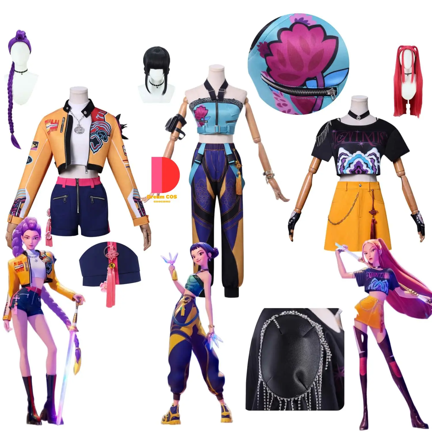 

Hot Anime Demon Hunters Cosplay Costume Rumi/Mila/Zoe Role Playing Stage Performance Outfit for Women Adult Comic Con Halloween