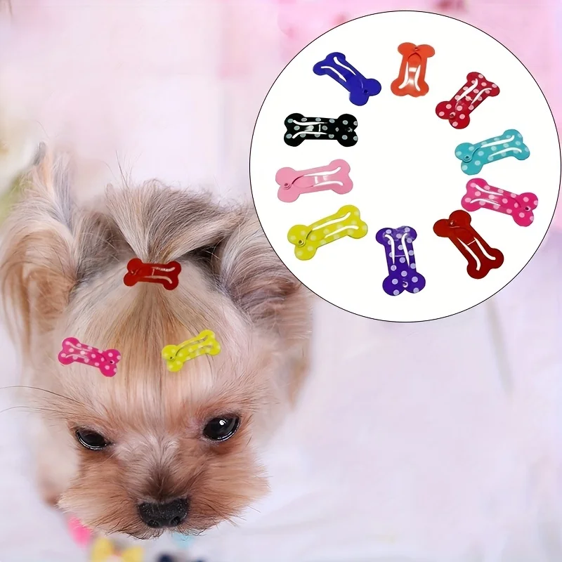Random Color 5pcs of Adorable Pet Hair Clips - Perfect for Grooming Your Puppy or Kitten!.