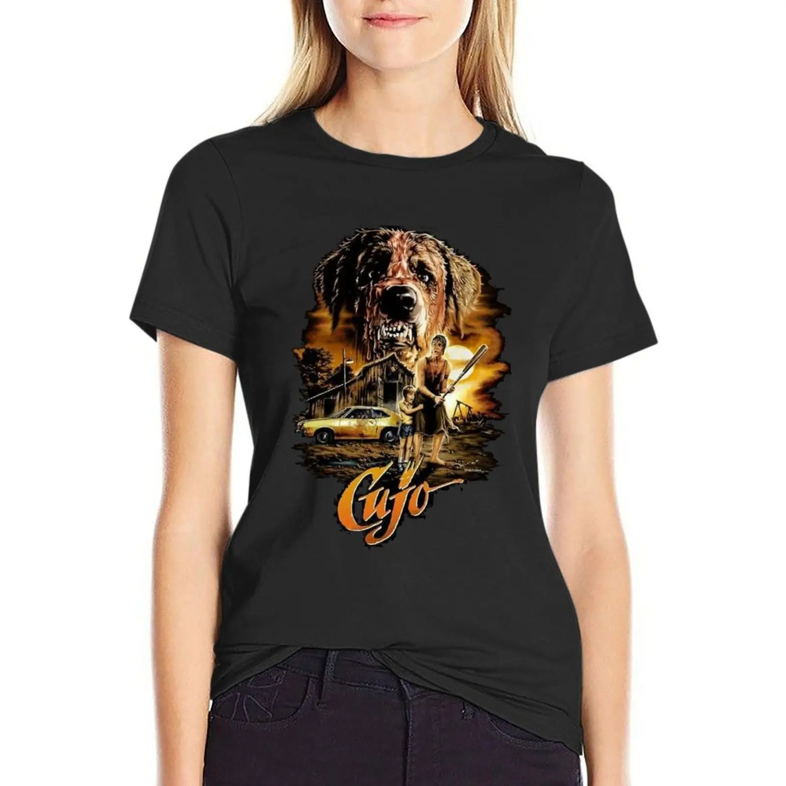 Cujo Horror Film T-Shirt Hippie Kleding Vintage T-Shirts Voor Vrouwen Losse Pasvorm