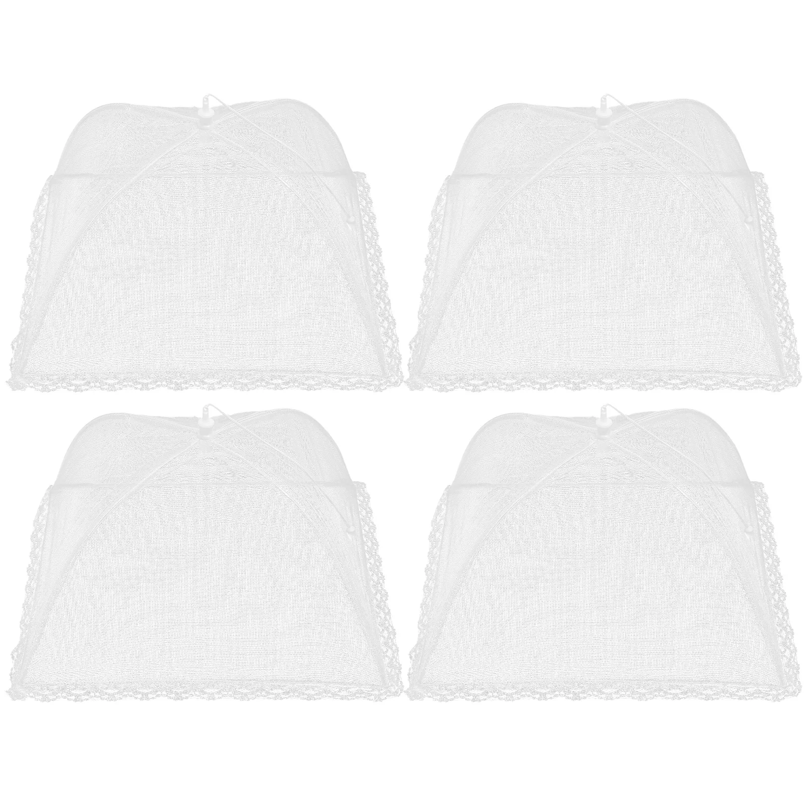 

4pcs Food Mesh Protector Outdoor Party Foldable Tent Mesh Food Tent Dust-proof Net Kitchen Restaurant Use Dining Set