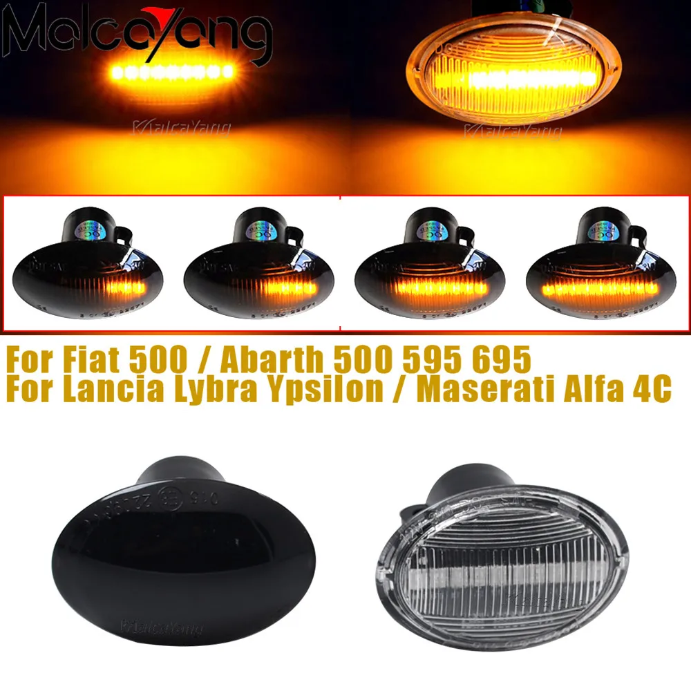 Car Led Dynamic Side Marker Turn Signal Light For Fiat 500 Ford KA Lancia Lybra Ypsilon Maserati GranCabrio Granturismo Alfa 4C