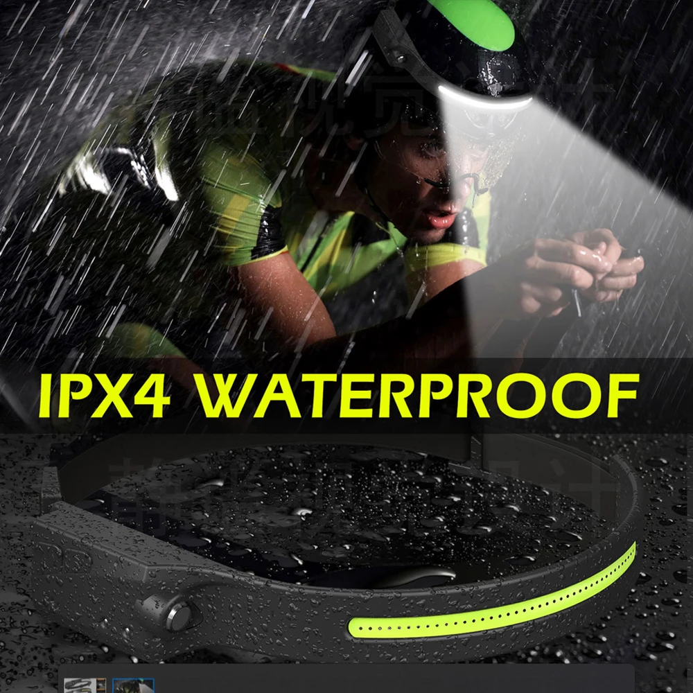 230 ° مشرق شعاع كشافات LED الاستشعار رئيس مصباح المدمج في بطارية USB قابلة للشحن رئيس مصباح يدوي في الهواء الطلق التخييم الصيد المصباح