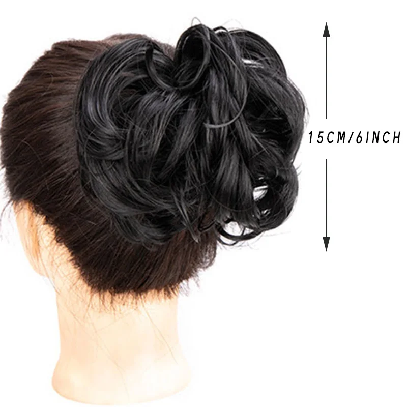 MSTN Synthetic Chignon Messy Bun Claw Clip in Hair Piece Wavy Curly Hair Bun Ponytail Extensions Scrunchie Hairpieces for Women