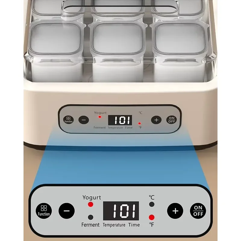Automatic Yogurt Maker Machine Adjustable Temperature Time Control Professional Home Appliance With Glass Jar For Ice Cream