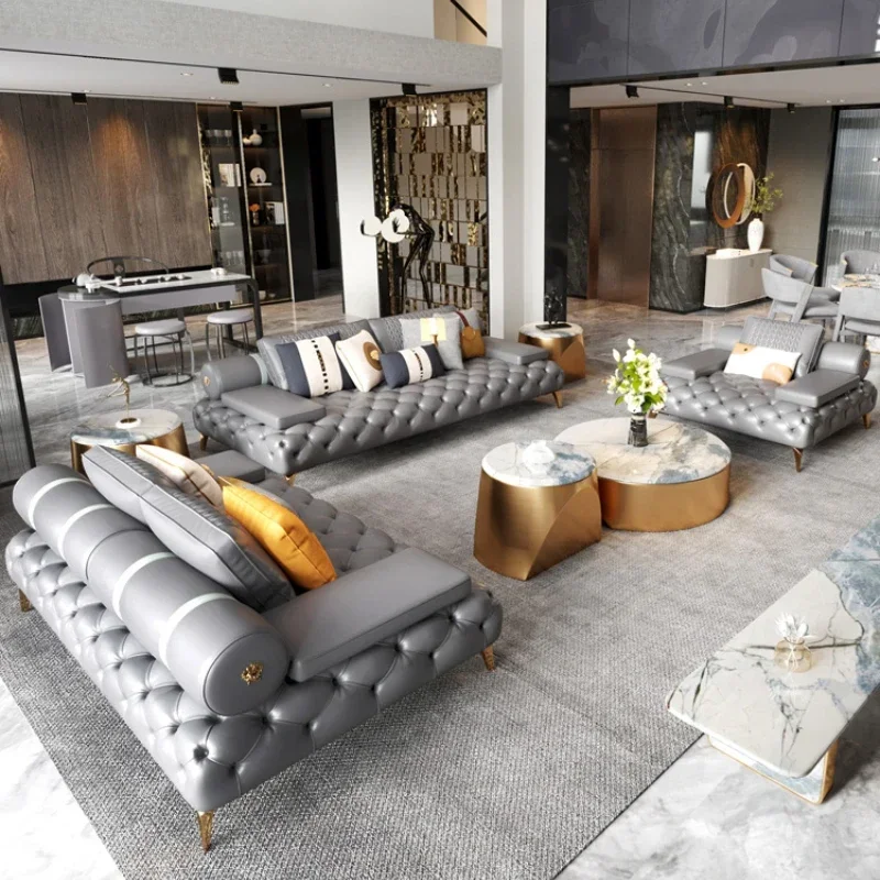 

Modern Luxury Designer Sectional Sofa Set - 3-Piece Loveseat & Seating Ensemble