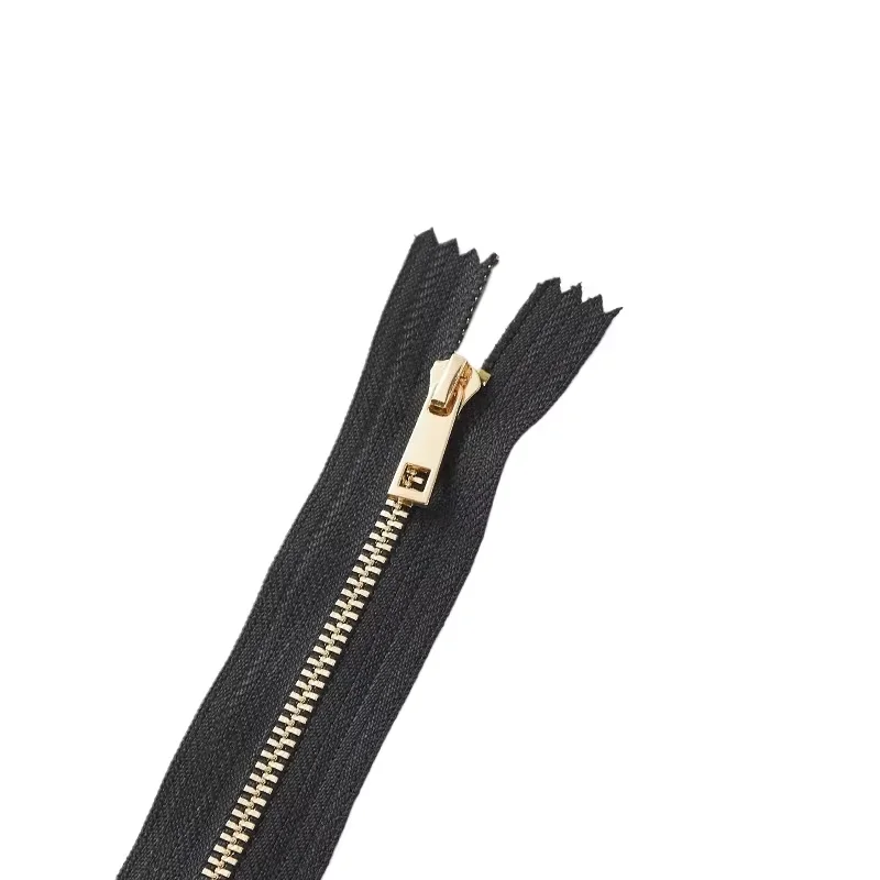 (5pcs) 3# handmade bag closed tail metal zipper Light gold teeth titanium alloy teeth zipper  20cm