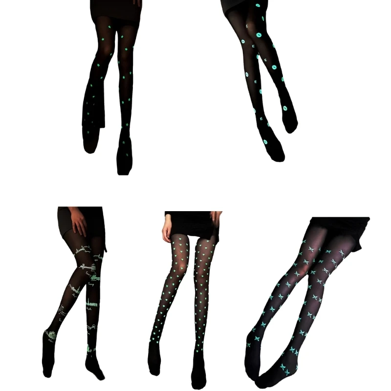 

Fashionable Glowing Tights Luminous Silky Pantyhose Stockings for Women Suitable for Parties Nightclubs Performances