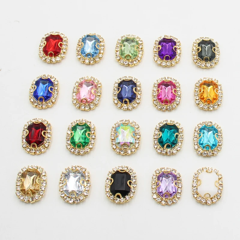 10pcs /lot 20*15MM  Jewelry Snap Rhinestone Crate Buttons Jewelry for Clothing Wedding Craft Sewing Diy Accessories Decorative