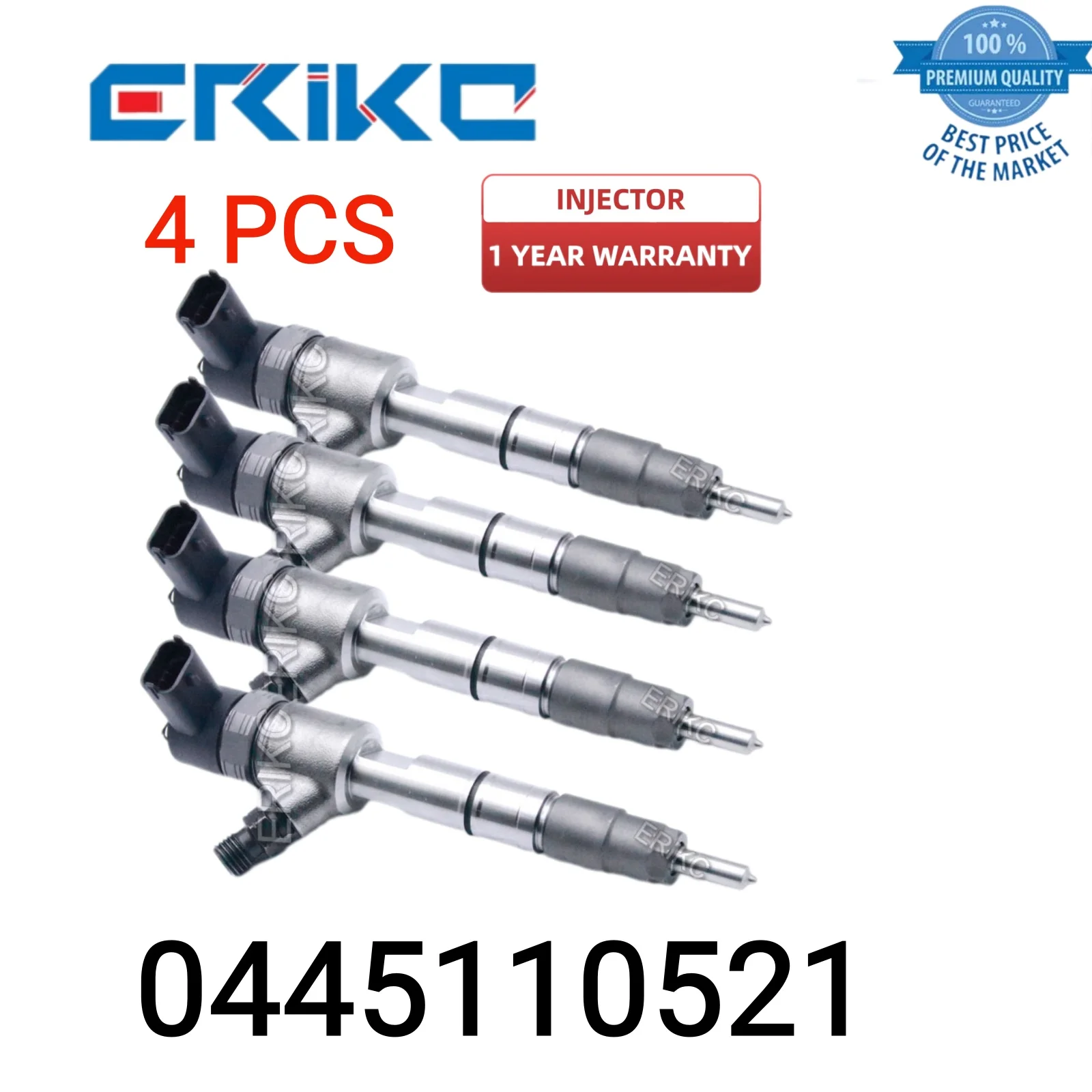 4 PCS 0445110521 Injector Diesel 0 445 110 521 Injector Assy Fuel  0445 110 521 Dispenser injector for Kobelco JMC 4JB1 TC