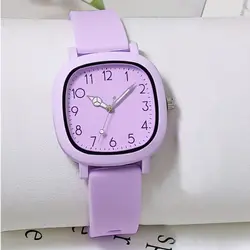 Silicone Stainless Steel Women Watch Luminous Jelly Color Quartz Wristwatches Fashion Ladies Watches Exquisite Accessories