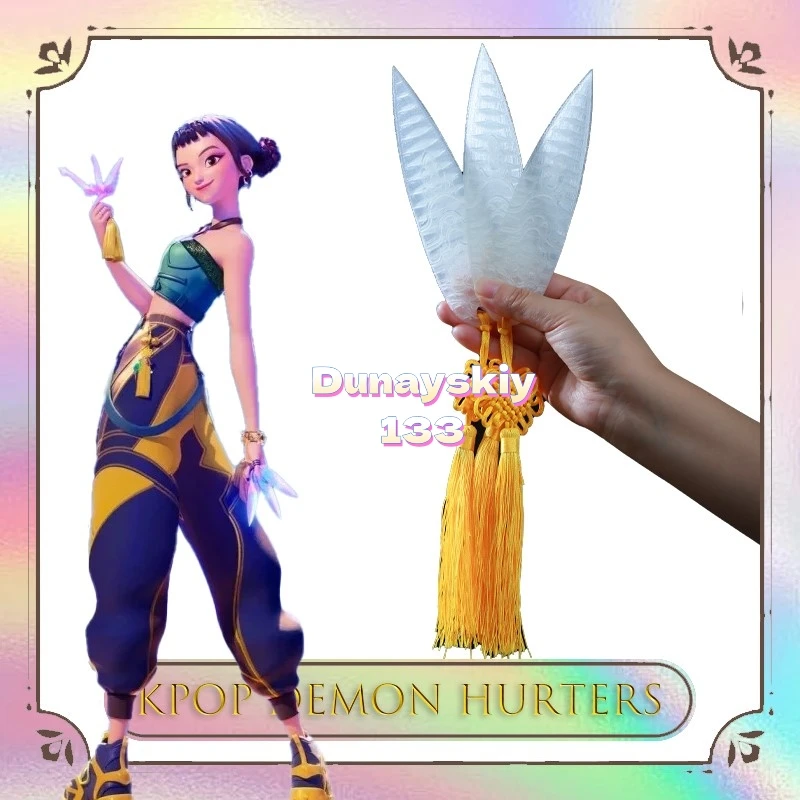 Accesorios para fiesta de Halloween para niñas, Kpop Demon Hurters Zoey HUNTER, accesorio de Cosplay de Anime, incluye cuchillo para lanzar demonio, arma