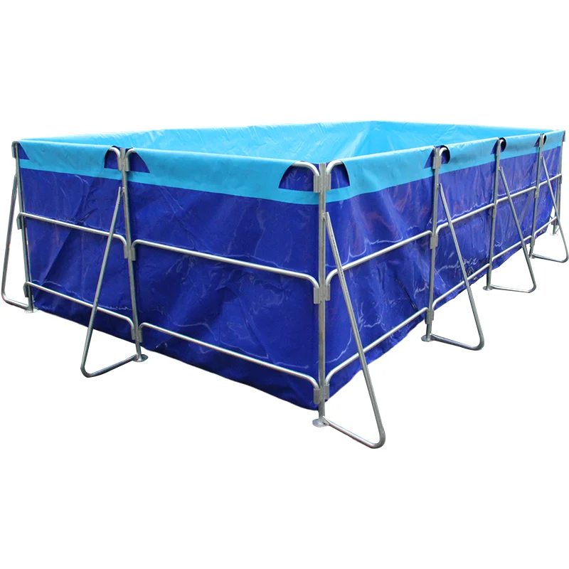 fish tank  Hot sale tarpaulin 24T  PVC soft collapsible galvanized pipe bracket pool swimming pool Agricultural supplies