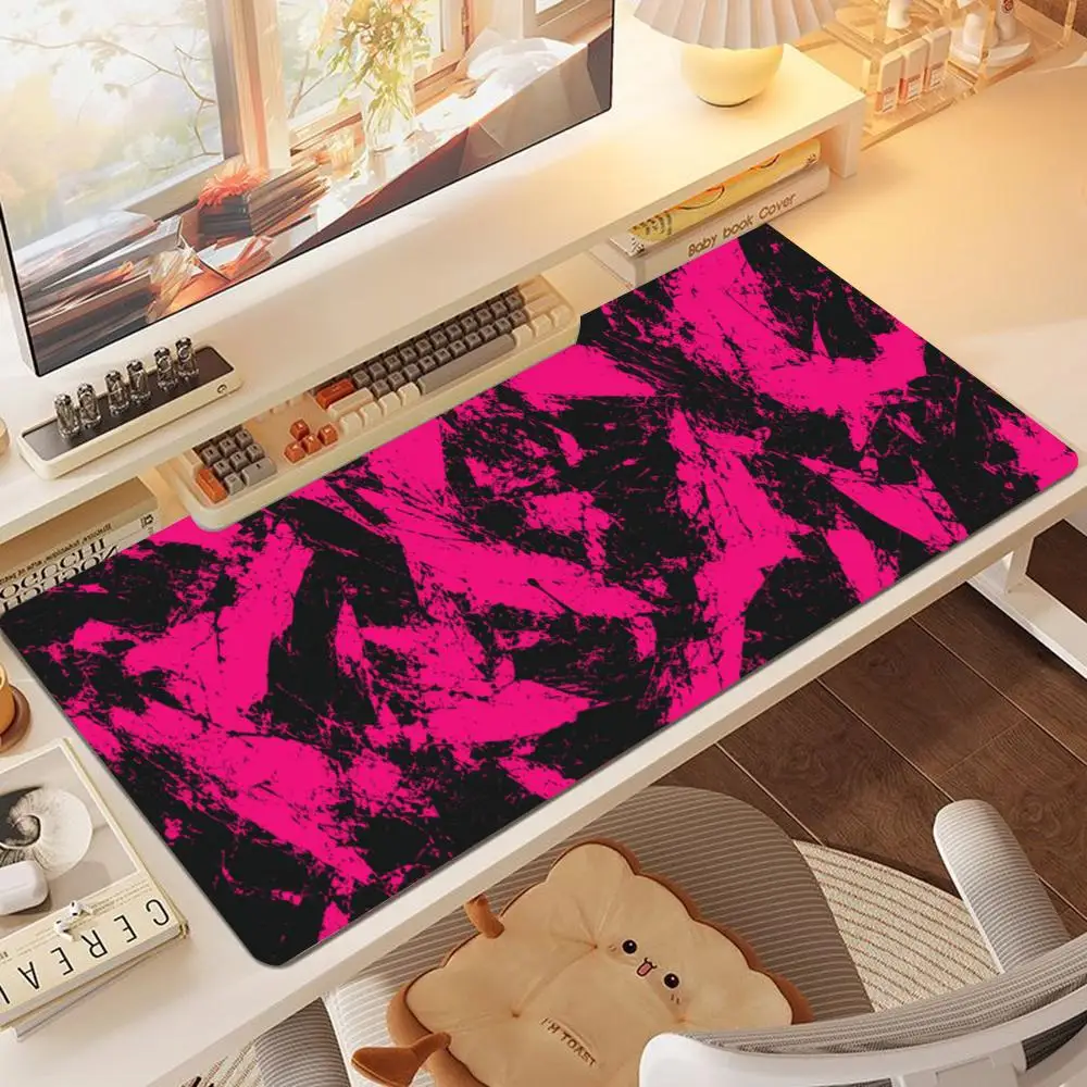 Abstract Brush Stroke Mousepad Table Mat Vibrant Neon Color Art Large Size For Laptop Desktop Games