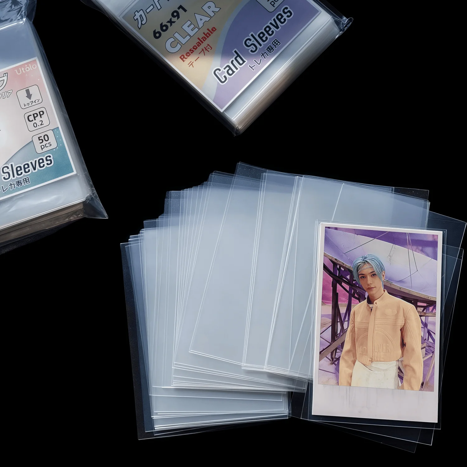 50–200 Stück CPP KPOP-Kartenhüllen, transparent, dick, versiegelt, Fotokartenschutzfolie, Wert, Sammelkartenhülle, 58 x 89/66 x 91 säurefrei – Detail 7