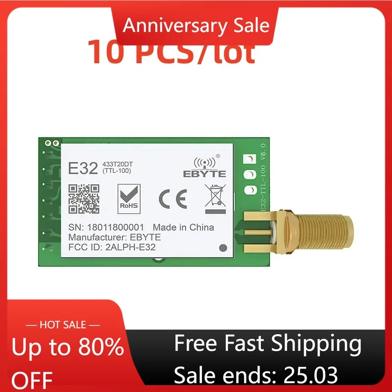 10PCS Lora 433Mhz W…