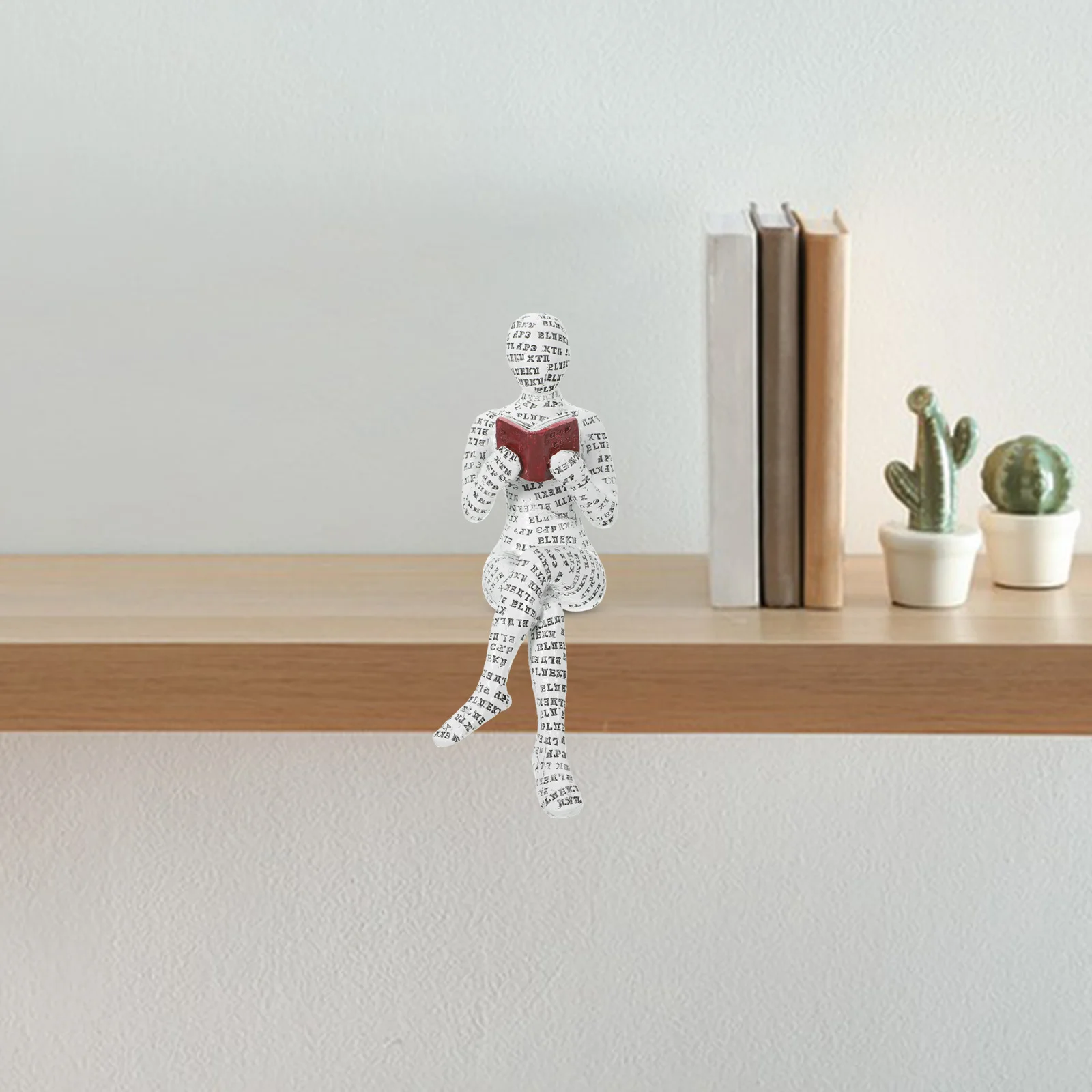 

Resin Reading Woman Figure Exquisite Craft Smooth Surface Desktop Shelf Decor Abstract Art Sculpture Home Decor Living Room