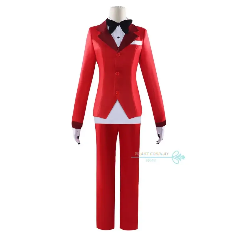 2025 yiyi anime hazbin hotel charlie cosplay uniforme vermelho gravata borboleta vox role play traje chapéu halloween carnaval pa
