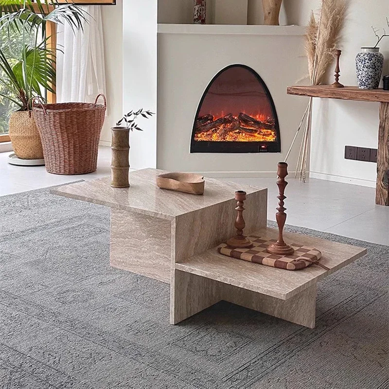 

*e for Modern Coffee Table Simple Clear Marble Living Room Side Table Nordic Balcony Minimalist Mesa Auxiliar Home Furniture*