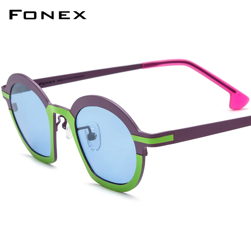 

FONEX Pure Titanium Sunglasses Women 2024 New Retro Vintage UV400 Cat Eye Polarized Sun Glasses for Men Shades F85828T