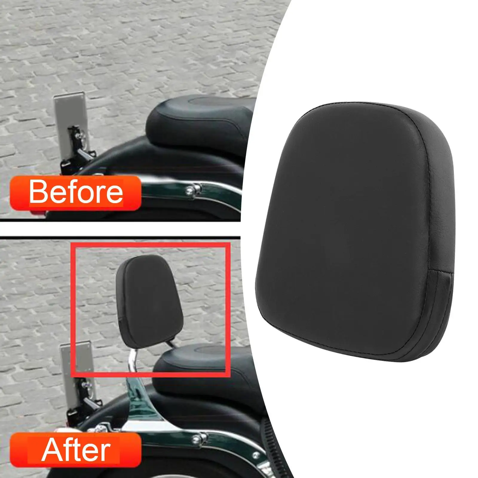 Motorcycle Passenger Seat Cushion Removable Replacement Premium Easy to Install