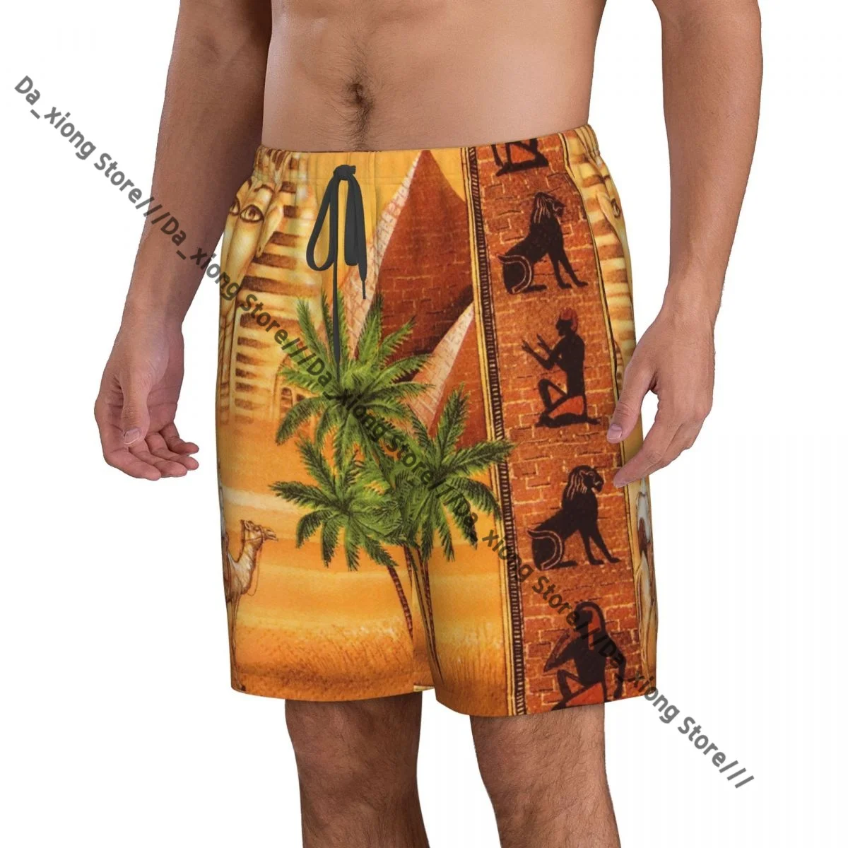 Egyptian Farmer Quick Dry Swimming Shorts For Men Swimwear Swimsuit Trunk Bathing Beach Wear