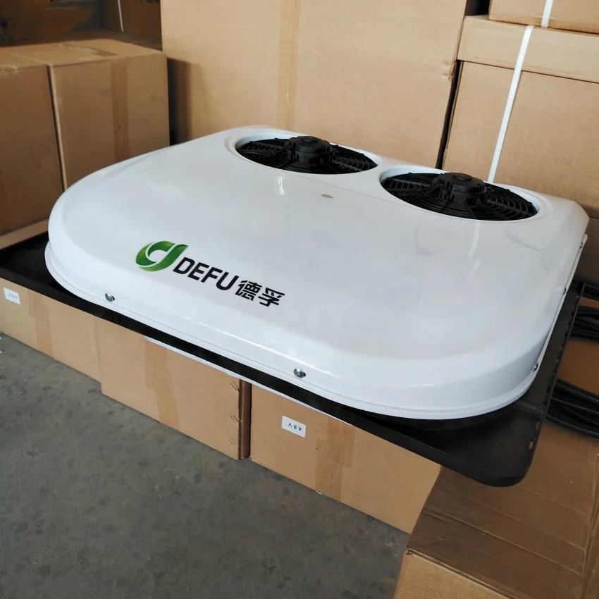 شاحنة تكييف هواء كهربائية تعمل بالطاقة الشمسية RV، مكيف هواء يعمل بالبطارية 12 فولت 24 فولت #5