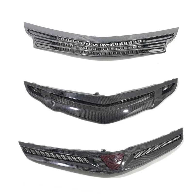 Radiator Grilles for Toyota Grand Overlord ESTIMA ACR50 Real Carbon Fiber Front Double Kidney Hood Gloss Black