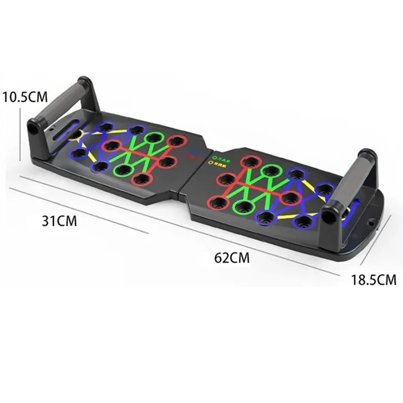 Juego de tablero de realce multifuncional portátil con asas, equipo de Fitness plegable para pecho, Abdomen, brazos y entrenamiento de espalda