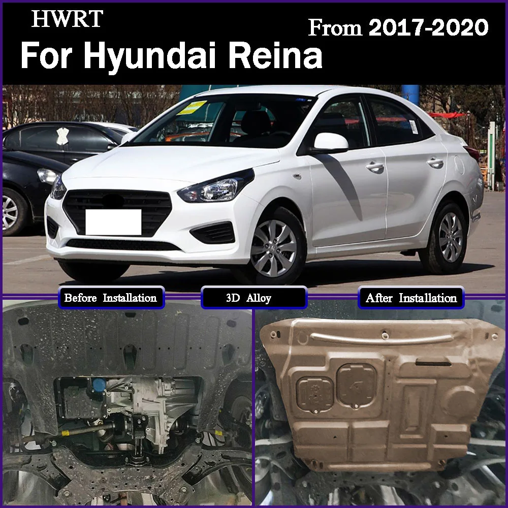 

Under Engine Guard Splash Shield Mud Fender Cover Plate Fender Mudguard Protector Alloy For Hyundai Solaris 2017 - 2020 1.4L