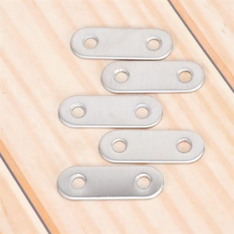 20pcs 37/47/57/77mm Stainless Steel Flat Steel Brackets Mending Plates Repair Fixing Bracket Furniture Hardware