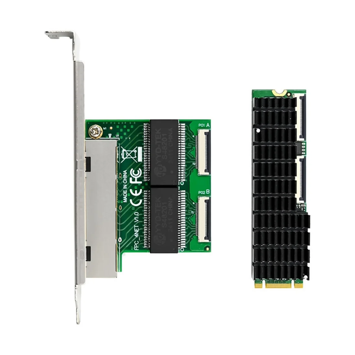 Hot Sale Gigabit Ethernet Network Card NIC M.2 B+M Key 4 Port Gigabit Industrial Ethernet NIC Ethernet LAN Adapter for PC