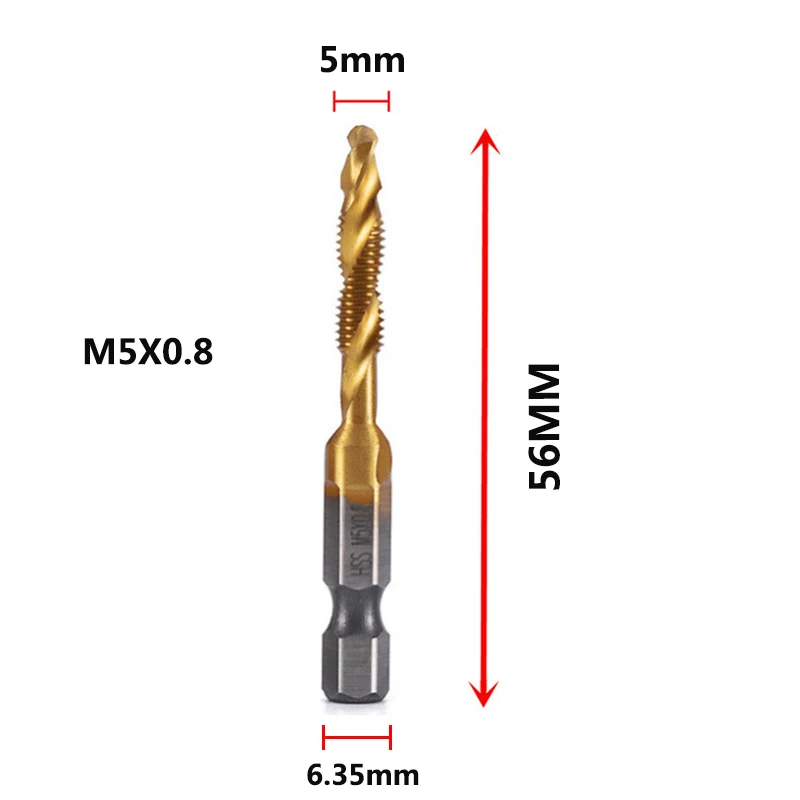Sechs kant schaft titan beschichtet hss Schrauben gewinde metrische Gewinde bohrer Schraube Maschine Verbund gewinde bohrer m3 m4 m5 m6 m8 m10 Handwerkzeuge