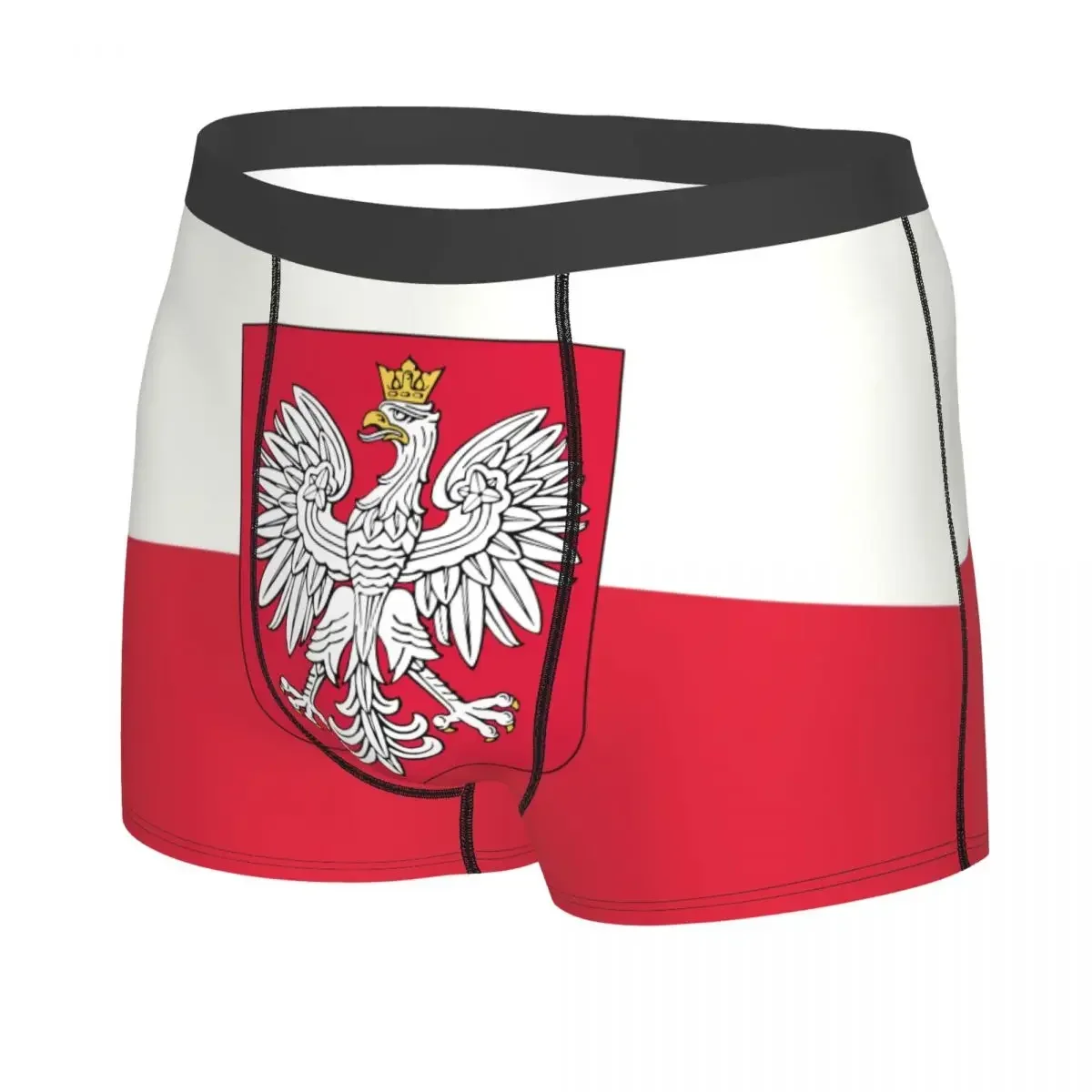 Kingdom Of Poland Flag Underwear Male Sexy Print Polska Coat Of Arms Boxer Briefs Shorts Panties Breathbale Underpants