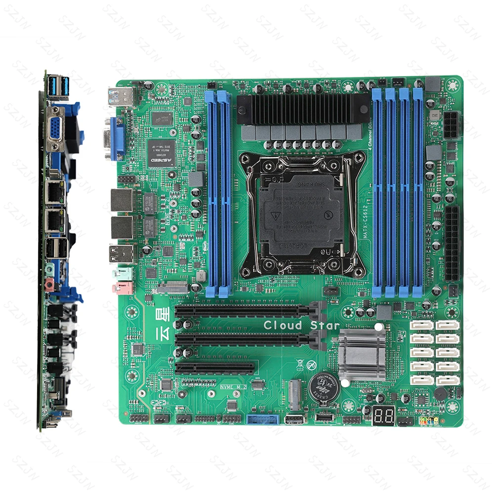 Комплект материнской платы XEON Nas 10 SATA с E5 V3/V4 DDR4 2400 МГц с поддержкой Turbo PCIE Split для маршрутизатора NAS Sever 2x2.5GbE I226 24*24 см