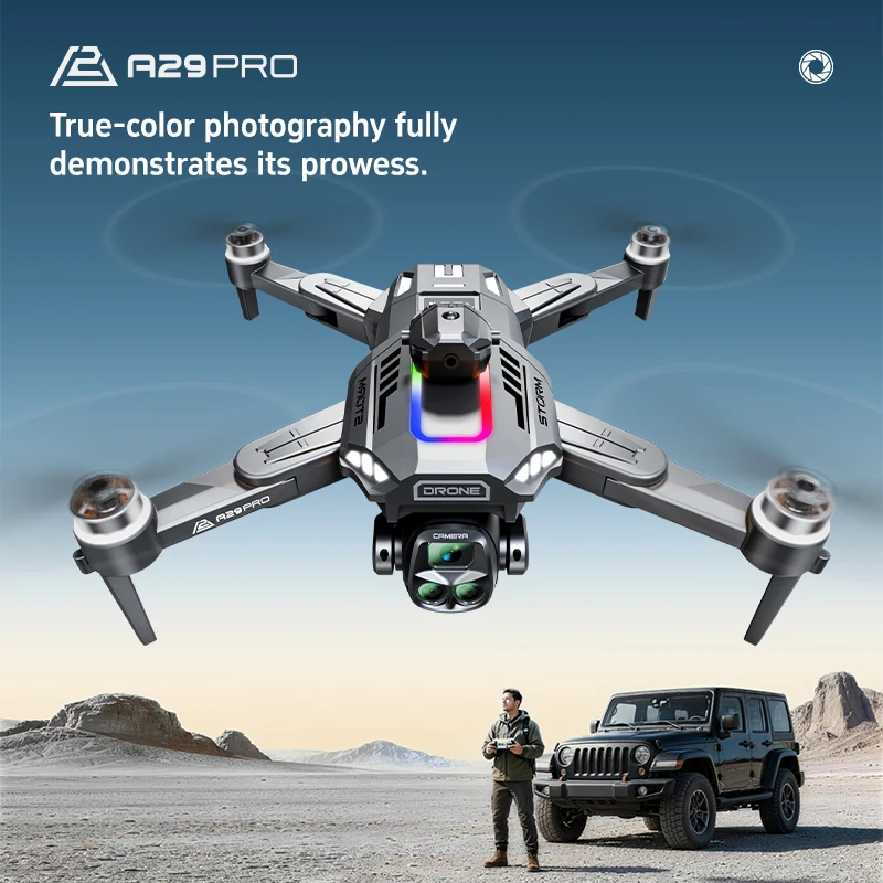 Original A29 PRO Drone Digital Screen Controller Color Light Optical Flow Hover WiFi FPV One Touch Takeoff Landing RC Quadcopter