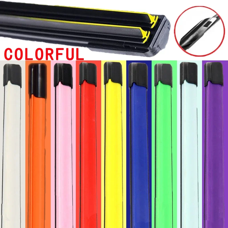 Colorful AERO CLIP Car Windshield Wiper blades Universal Soft Double layer Rubber Frameless Bracketless 16