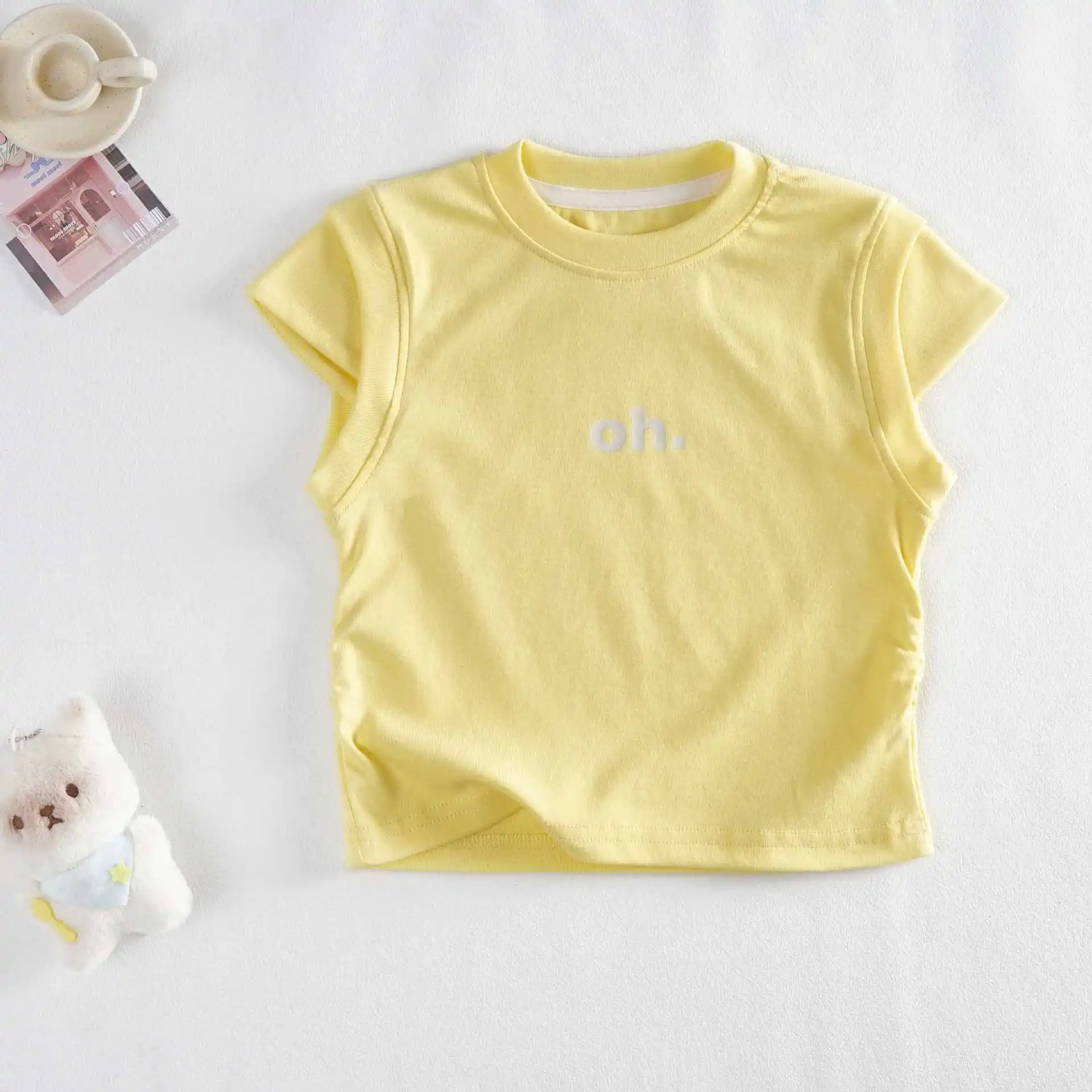 2025 Summer New Fashion Letter Print Children T Shirts Cute Girls Short Sleeve Tops Thin Cotton Breathable Baby Clothes Kids Tee