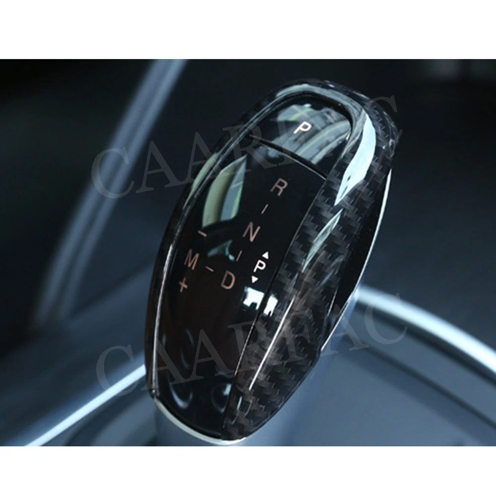 Carbon Look Material Interior Gear Knob Head Covers base Frame Decoration Cover Trim for Alfa Romeo Stelvio/Giulia 2016-2018